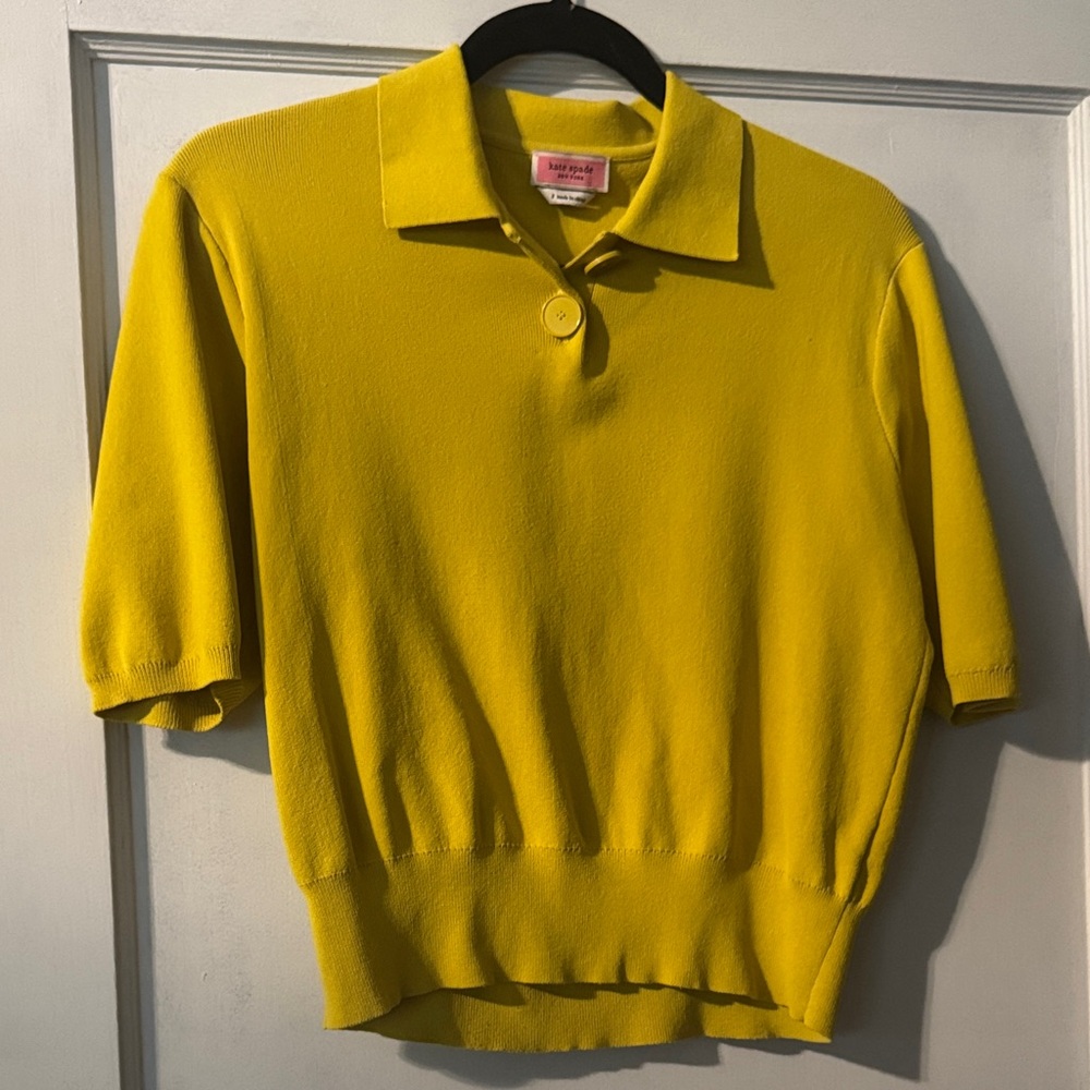 kate spade Bright Yellow Short Sleeve Polo Sweater